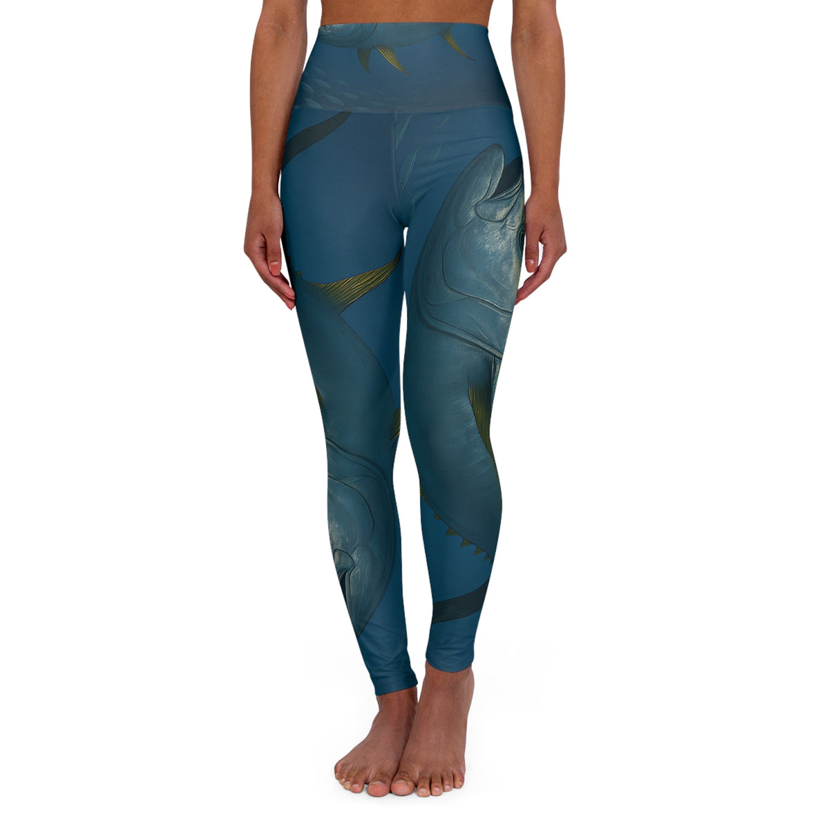 Yellowfin Tuna Waisted Yoga Leggings - Get Tight Gear