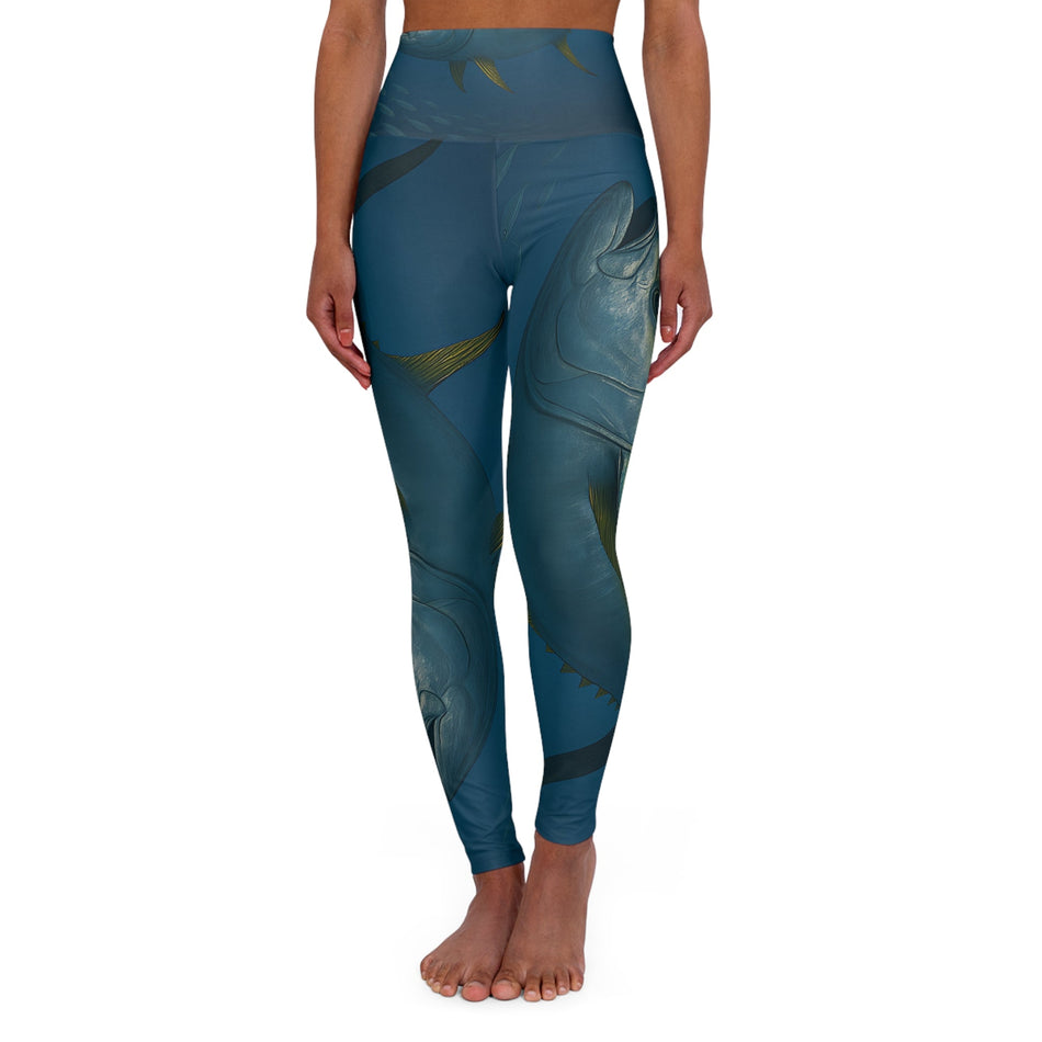 Yellowfin Tuna Waisted Yoga Leggings - Get Tight Gear