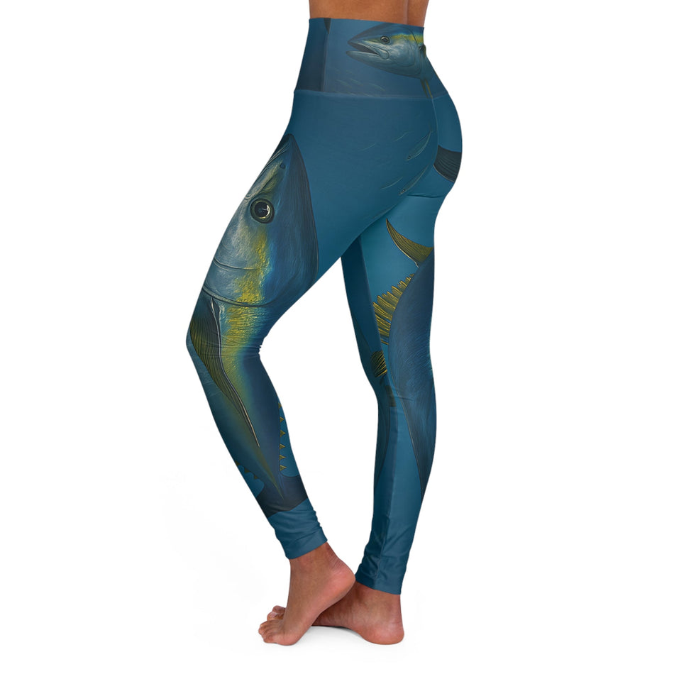 Yellowfin Tuna Waisted Yoga Leggings - Get Tight Gear