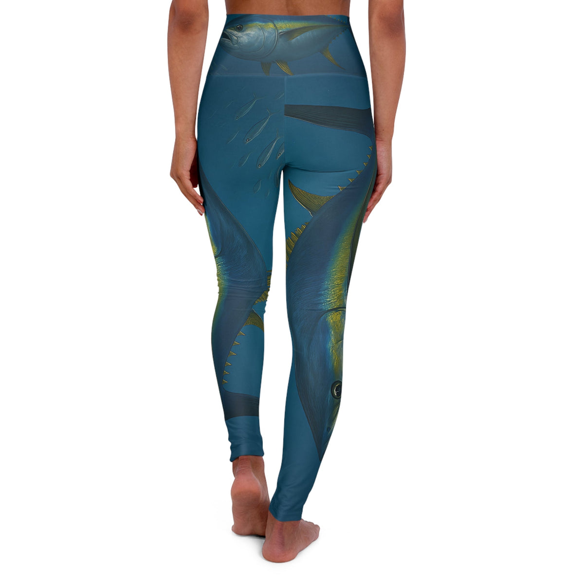 Yellowfin Tuna Waisted Yoga Leggings - Get Tight Gear