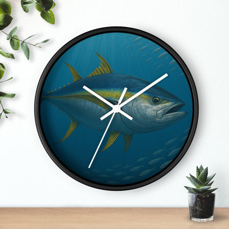 Yellowfin Tuna Wall Clock - Nautical Home Decor for Fishing Enthusiasts - Get Tight Gear