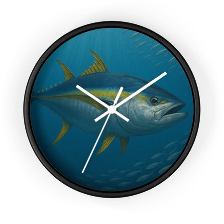 Yellowfin Tuna Wall Clock - Nautical Home Decor for Fishing Enthusiasts - Get Tight Gear