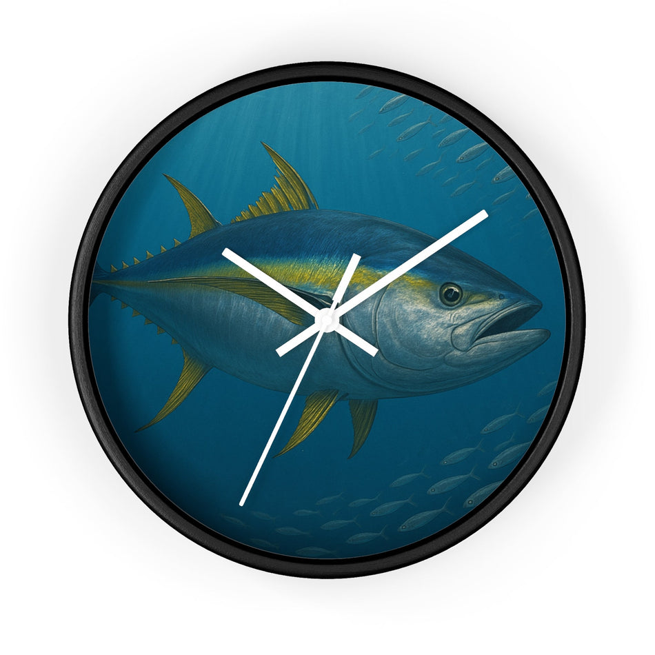 Yellowfin Tuna Wall Clock - Nautical Home Decor for Fishing Enthusiasts - Get Tight Gear