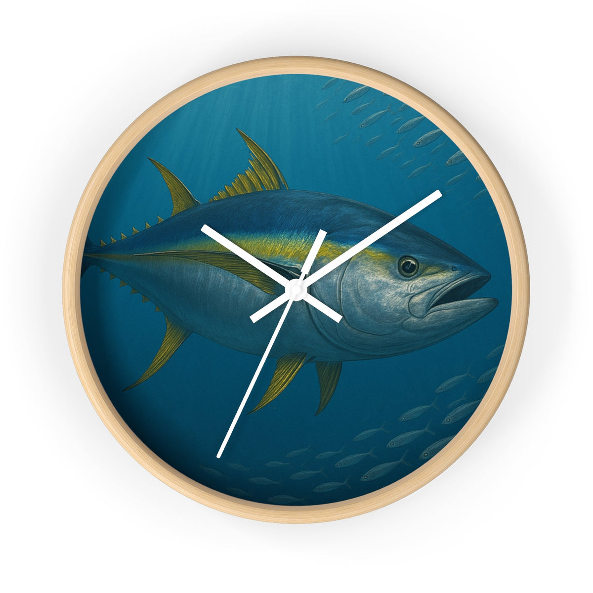 Yellowfin Tuna Wall Clock - Nautical Home Decor for Fishing Enthusiasts - Get Tight Gear