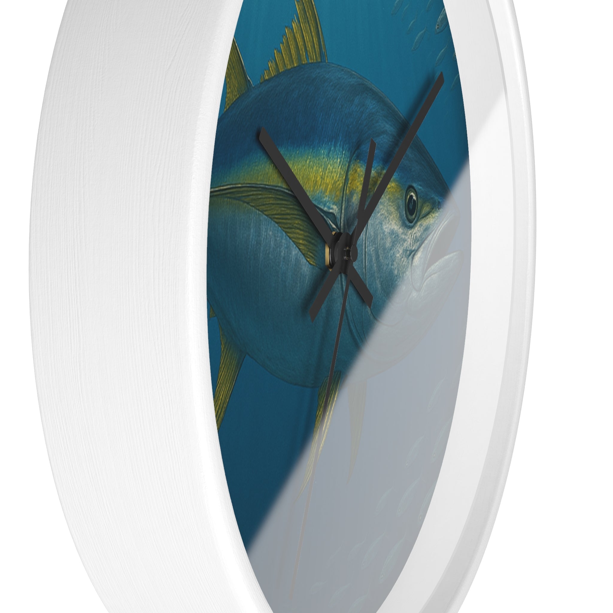 Yellowfin Tuna Wall Clock - Nautical Home Decor for Fishing Enthusiasts - Get Tight Gear