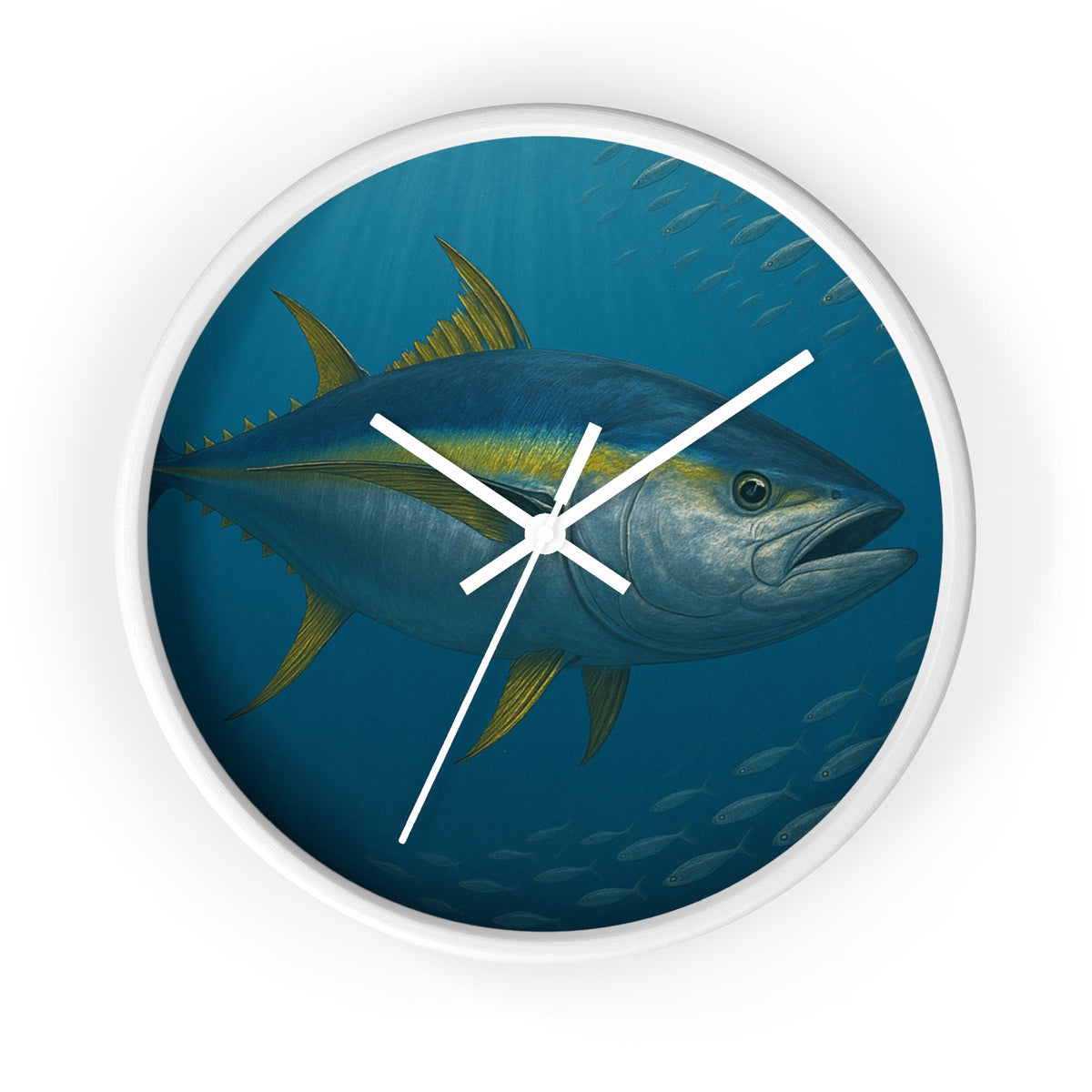 Yellowfin Tuna Wall Clock - Nautical Home Decor for Fishing Enthusiasts - Get Tight Gear