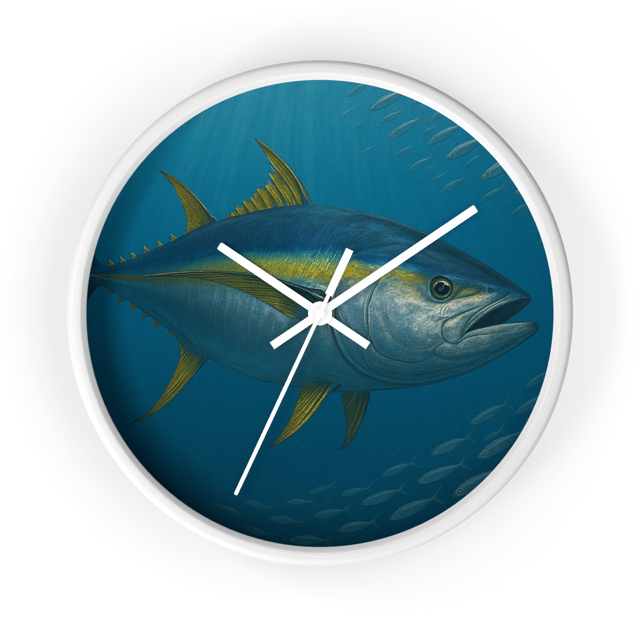 Yellowfin Tuna Wall Clock - Nautical Home Decor for Fishing Enthusiasts - Get Tight Gear